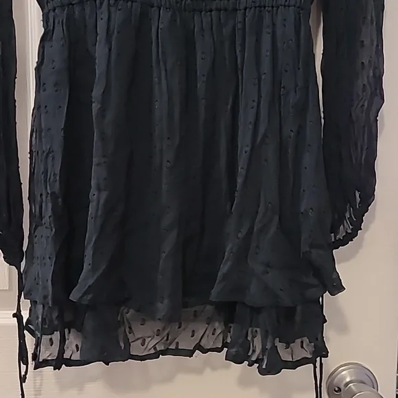 Free People Daliah Drop Waist Dress Deep Jade sz Med - Picture 9 of 10